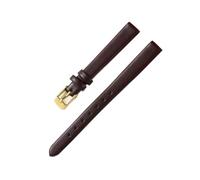 Belivceng Handmade Leather Watch Band, Slim Strap with Pin Buckle, for Men and Women, 8mm to 22mm Sizes,Dark Brown Gold,12mm