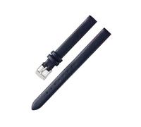 Belivceng Handmade Leather Watch Band, Slim Strap with Pin Buckle, for Men and Women, 8mm to 22mm Sizes,Black-Silver,18mm