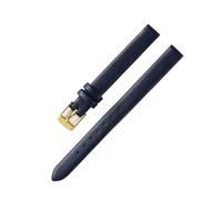 Belivceng Handmade Leather Watch Band, Slim Strap with Pin Buckle, for Men and Women, 8mm to 22mm Sizes,Black-Gold,16mm
