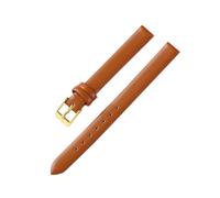 Belivceng Handmade Leather Watch Band, Slim Strap with Pin Buckle, for Men and Women, 8mm to 22mm Sizes,Light Brown Gold,8mm