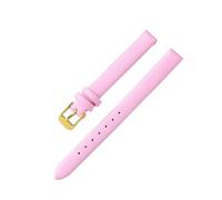 Belivceng Handmade Leather Watch Band, Slim Strap with Pin Buckle, for Men and Women, 8mm to 22mm Sizes,Pink-Gold,18mm