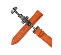 Belivceng Leather Watch Band, Double Press Automatic Butterfly Buckle, 12mm to 24mm Sizes, Replacement Strap Accessory,Black Light Brown,18mm