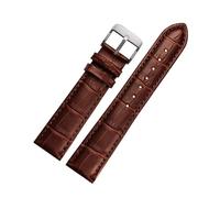 Belivceng Leather Watch Band, Strap for Men and Women, 18mm to 22mm Sizes with Pin Buckle or Butterfly Buckle,A Brown-Silver Pin,16mm