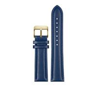 Belivceng Leather Watch Band, Strap for Men and Women, 18mm to 22mm Sizes with Pin Buckle or Butterfly Buckle,B Blue-Gold Pin,14mm