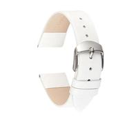 Belivceng Leather Watch Band, Thin Strap for Men and Women, 14mm to 22mm Sizes, with Quick Release Pins,White,22mm