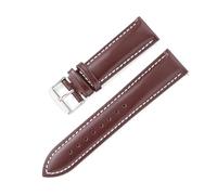 Belivceng Leather Watch Strap, Quick Release Design, 18mm to 22mm Sizes Replacement Band Accessories,Brown White,21mm