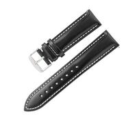 Belivceng Leather Watch Strap, Quick Release Design, 18mm to 22mm Sizes Replacement Band Accessories,Black White,21mm