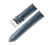 Belivceng Leather Watch Strap, Quick Release Design, 18mm to 22mm Sizes Replacement Band Accessories,Blue White,21mm