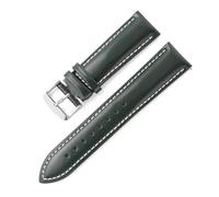 Belivceng Leather Watch Strap, Quick Release Design, 18mm to 22mm Sizes Replacement Band Accessories,Green White,21mm