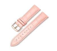 Belivceng Leather Watch Strap, Quick Release with Butterfly Deployment Buckle, 12mm to 24mm,Pink Rose Gold,19mm