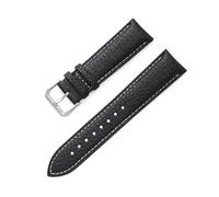 Belivceng Lychee Pattern Leather Watch Band, for Men and Women, 12mm to 22mm, Durable Replacement Strap Accessories,Black L,14mm