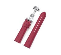 Belivceng Nylon and Leather Watch Band with Butterfly Buckle - Quick Release Business Replacement Strap for Men and Women 20mm 22mm,Red,20mm