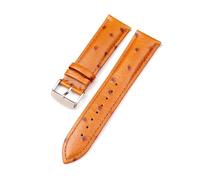 Belivceng Ostrich Pattern Leather Watch Strap, Quick Release Design Replacement Band Accessory, 18mm to 22mm Sizes,Yellow,22mm