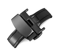 Belivceng Push Button Butterfly Buckle, Hidden Clasp with Four Needles, Steel Deployment Clasp,Black,18mm