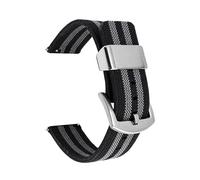 Belivceng Quick Release Braided Nylon Sport Watch Band - 20mm 22mm Replacement Strap for Men and Women,Black White Black-S,20mm