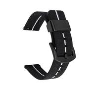 Belivceng Quick Release Braided Nylon Sport Watch Band - 20mm 22mm Replacement Strap for Men and Women,Black White-B,20mm
