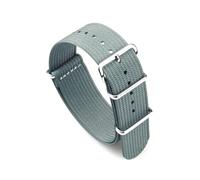 Belivceng Ribbed Ballistic Fabric Nylon Watch Strap - Military Style Band 16mm 18mm 19mm 20mm 22mm 24mm,Gray,20mm