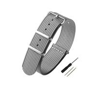 Belivceng Ribbed Nylon Military Style Watch Strap for Traditional Watches - 18mm 19mm 20mm 22mm Bracelet for Men and Women,Grey,22mm