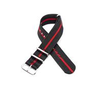 Belivceng Striped Nylon Watch Strap with Quick Release - Replacement Bracelet for Men and Women,2Black 1Red,18mm