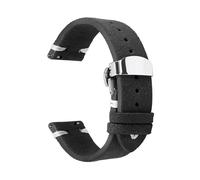 Belivceng Suede Leather Watch Band with Butterfly Buckle, Replacement Strap, 18mm to 22mm Sizes for Smartwatch,Black-White,18mm