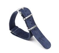 Belivceng Suede Leather Watch Strap, Retro Sport Design, 18mm to 22mm Sizes, Replacement Band Accessories for Smartwatch,Blue,22mm