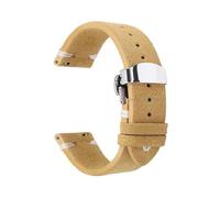 Belivceng Suede Leather Watch Strap, Vintage Quick Release with Folding Clasp, 18mm to 22mm,Khaki White,18mm - Black