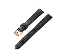 Belivceng Thin Design Genuine Leather Watch Strap, Lizard Pattern, for Women, 8mm to 16mm, Replacement Band Accessory,Blue - Rose,14mm