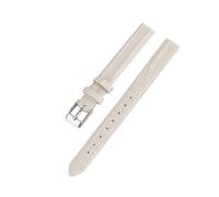Belivceng Thin Genuine Leather Watch Strap, Lizard Grain Pattern, for Women, 8mm to 16mm Replacement Band,Apricot - Silver,16mm