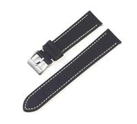 Belivceng Vintage Frosted Thin Genuine Leather Watch Strap, Quick Release Design, 18mm to 22mm Sizes,Black,18mm