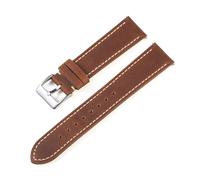 Belivceng Vintage Frosted Thin Genuine Leather Watch Strap, Quick Release Design, 18mm to 22mm Sizes,Dark Brown,20mm