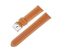 Belivceng Vintage Frosted Thin Genuine Leather Watch Strap, Quick Release Design, 18mm to 22mm Sizes,Light Brown,18mm