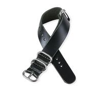 Belivceng Vintage Genuine Leather Watch Band, with Five Metal Ring Clasp, for Men, 18mm to 24mm Sizes, Replacement Strap Accessory,Green,18mm