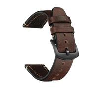Belivceng Vintage Genuine Leather Watch Strap, Retro Stitching Design, 20mm and 22mm Sizes Replacement Band,Coffee-Black,20mm
