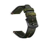 Belivceng Vintage Genuine Leather Watch Strap, Retro Stitching Design, 20mm and 22mm Sizes Replacement Band,Green-Black,20mm