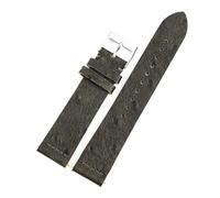 Belivceng Vintage Ostrich Pattern Genuine Leather Watchband, Quick Release Strap, 16mm to 24mm Sizes for Replacement Strap,Green,16mm