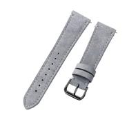 Belivceng Vintage Suede Leather Watch Strap with Steel Buckle, Quick Release Design for Smartwatches, 20mm and 22mm Sizes,Gray-Black,20mm