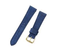 Belivceng Vintage Suede Leather Watch Strap with Steel Buckle, Quick Release Design for Smartwatches, 20mm and 22mm Sizes,Blue-Gold,20mm