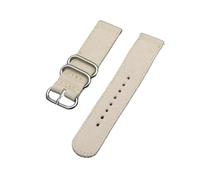 Belivceng Woven Nylon Universal Replacement Watch Strap - Compatible with Smartwatch Models 18mm 20mm 22mm 24mm,Beige Silver,22mm