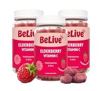 BeLive Elderberry Immunity Support Gummies | Contains Vitamin A, C, D, Vitamins B Complex, Folate & Zinc | Formulated to Boost Immune System | Tasty Raspberry Flavour | (150 Ct - 3 Packs)