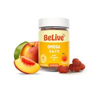 BeLive Omega 3 6 7 & 9 Gummies for Healthy Heart and Brain, Zero Sugar