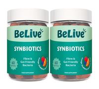 BeLive Synbiotics - Gut Friendly Bacteria and Fiber Gummies for Adults and Kids - Digestive Support and Gut Health, 500 Million CFUs - Strawberry, Orange, Blueberry Flavor | 2-Pack