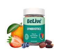 BeLive Synbiotics Gut Friendly Bacteria Bacillus Coagulans & Fibre Gummies | 500 Million CFUs Bio Cultures for Adults & Kids, Digestive Support & Gut Health, Strawberry, Orange, Blueberry Flavor - 60 Ct