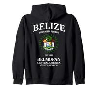 Belize Belmopan Central America Coat of Arms Travel Zip Hoodie