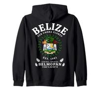 Belize Belmopan Sub Umbra Floreo Vintage Crest Est 1981 Zip Hoodie