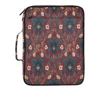Belize Black Orchid William Morris Pattern File Folder with Zipper 7 Pockets A4 Letter Size with Zipper Closure for Office Wide File Folders
