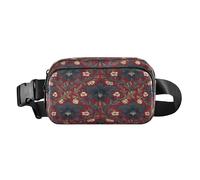 Belize Black Orchid William Morris Pattern Trendy Waist Bag Fanny Pack for Women Men Teens Multipurpose Bum Bag Belt pouching with Adjustable Strap for Travel Shopping Running