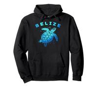 Belize Blue Sea Turtle Artistic Watercolor Splatter Pullover Hoodie