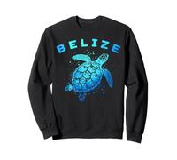 Belize Blue Sea Turtle Artistic Watercolor Splatter Sweatshirt