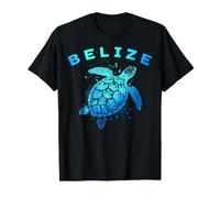 Belize Blue Sea Turtle Artistic Watercolor Splatter T-Shirt