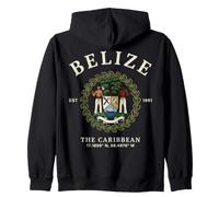 Belize Caribbean 1981 National Flag Vintage Crest Zip Hoodie